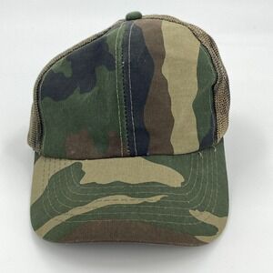 Duck Bay Trucker Hat Woodland Camo‎ Mesh Snap Back VTG